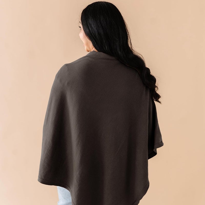 MakeMake Organics Knit Breathable Nursing Cover Up for Breastfeeding - Soft GOTS Certified Organic Cotton Breastfeeding Cover Up for Women - Privacy Feature, Gray - Image 4
